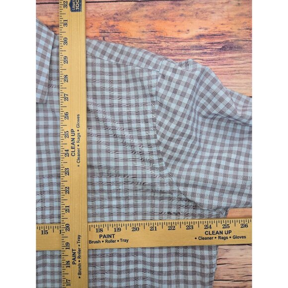 Peter Millar Mens Blue Check Dress Shirt Large - Picture 7 of 7